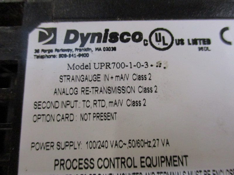 DYNISCO UPR700-1-0-3 UNMP