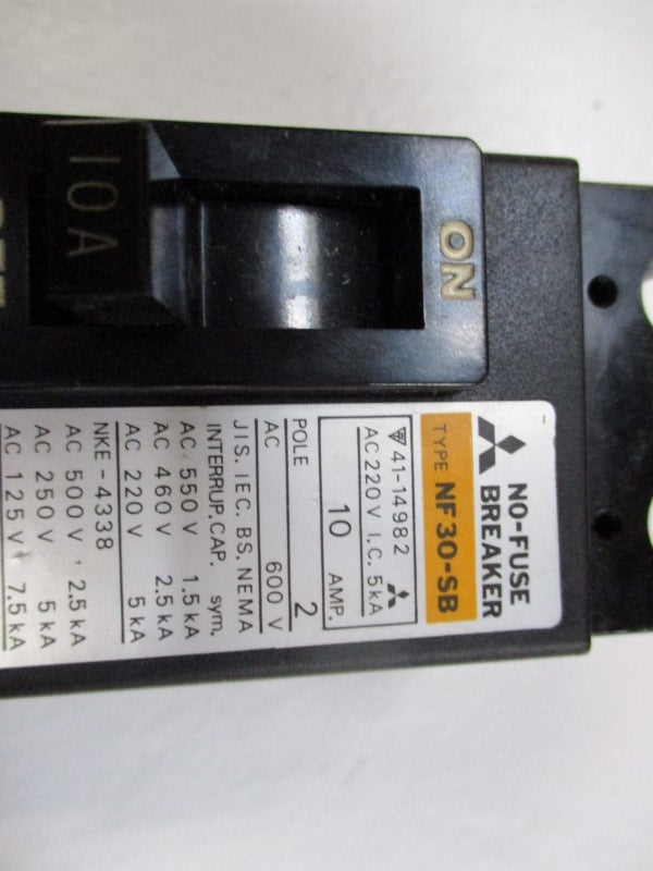 MITSUBISHI NF30-SB CIRCUIT BREAKER 10A 220VAC (AS PICTURED) UNMP