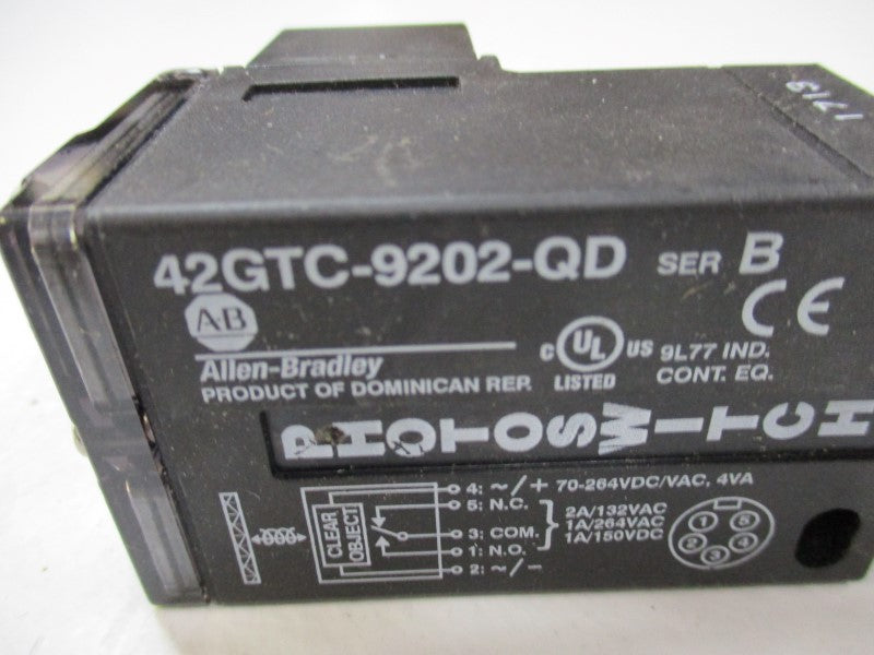 ALLEN BRADLEY 42GTC-9202-QD SENSOR SER. B (MISSING ACCESSORIES) NSNP