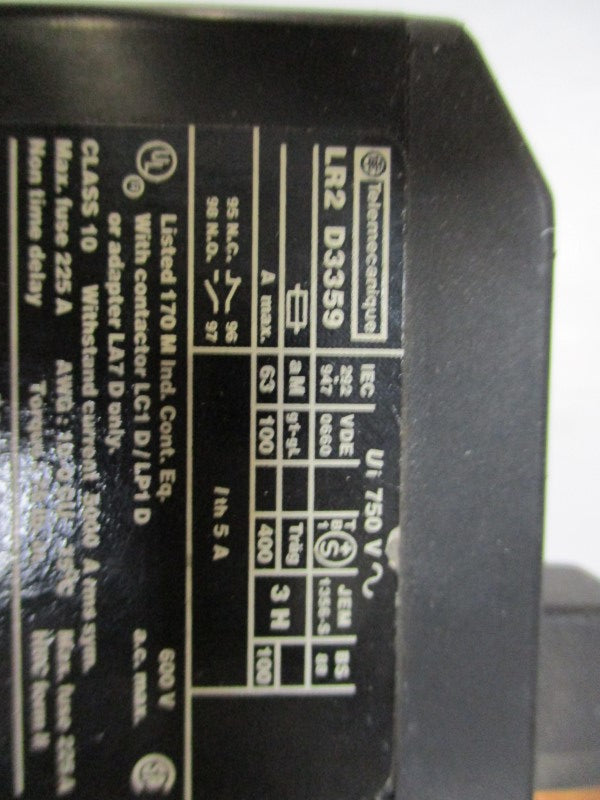 TELEMECANIQUE LR2D3359 (AS PICTURED) UNMP
