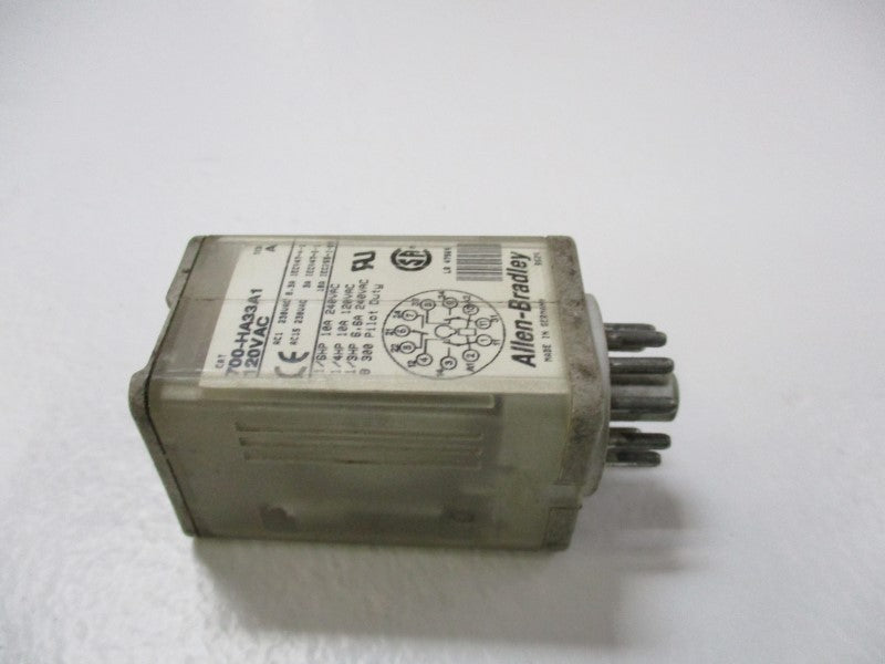 ALLEN BRADLEY 700-HA33A1 RELAY SER. A 120VAC 10A UNMP