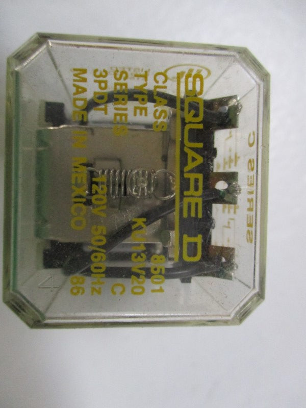 SQUARE D 8501-KU13V20 RELAY 120V 10A UNMP