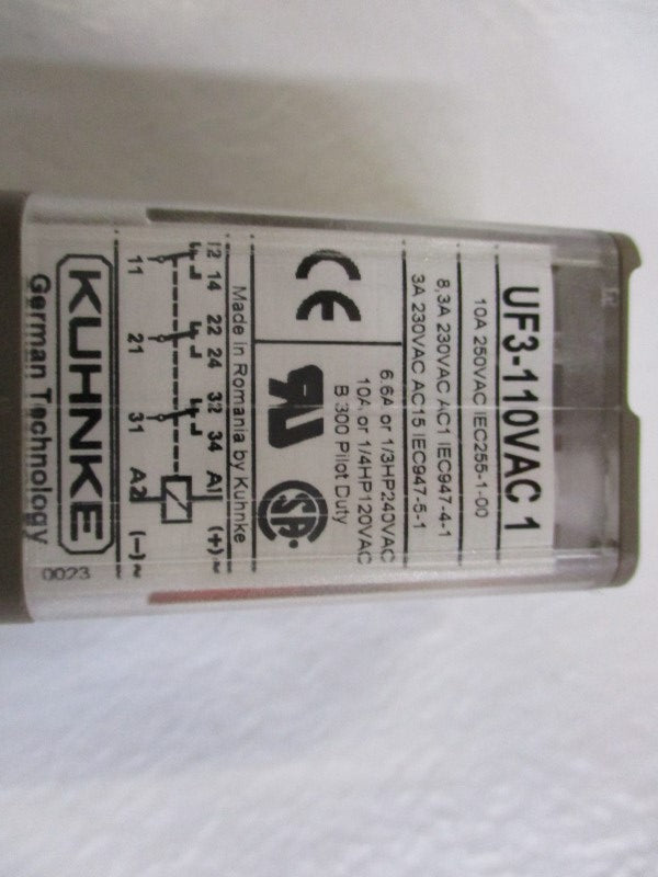 KUHNKE UF3-110VAC1 RELAY 110VAC 10A NSNP