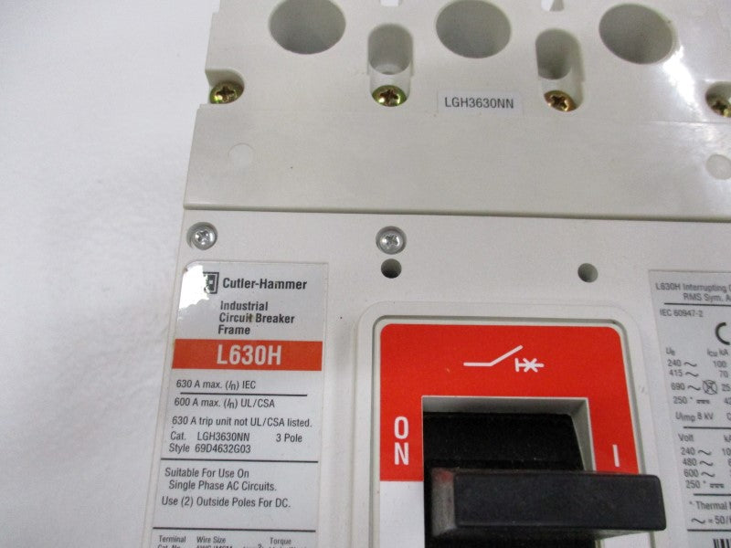 CUTLER HAMMER LGH3630NN CIRCUIT BREAKER 630A 690VAC NSMP