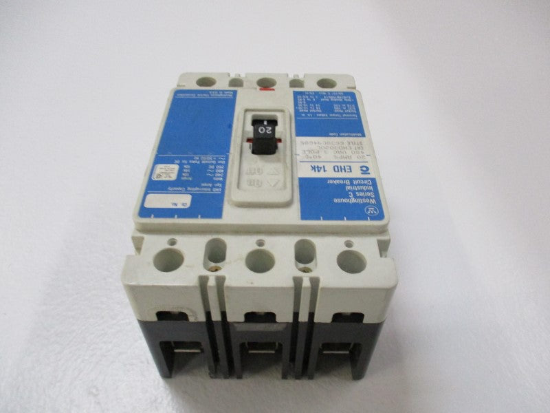 WESTINGHOUSE EHD3020L CIRCUIT BREAKER 20A 480VAC NSNP