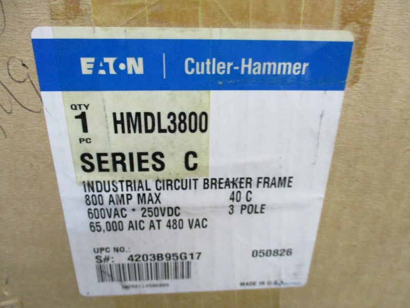 CUTLER HAMMER HMDL3800 CIRCUIT BREAKER 800A 600VAC NSMP