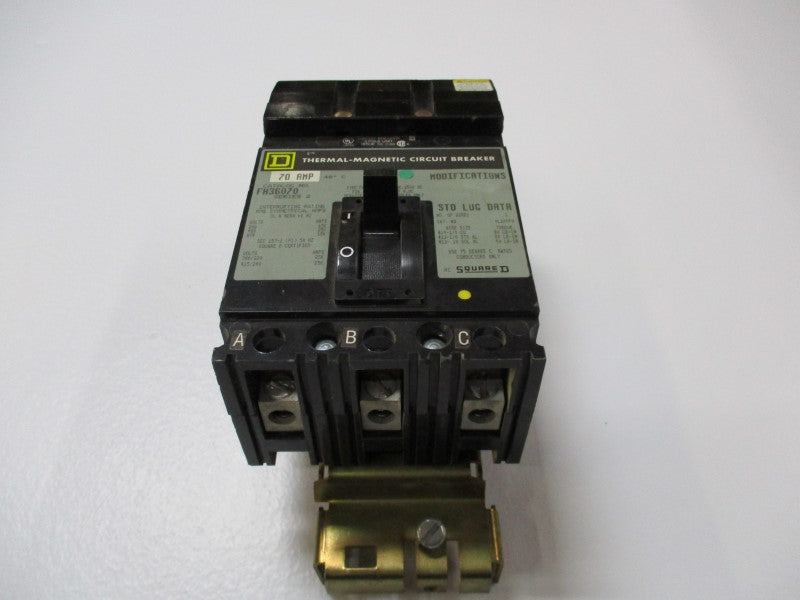 SQUARE D FH36070 CIRCUIT BREAKER 70A 600V (GREY) UNMP