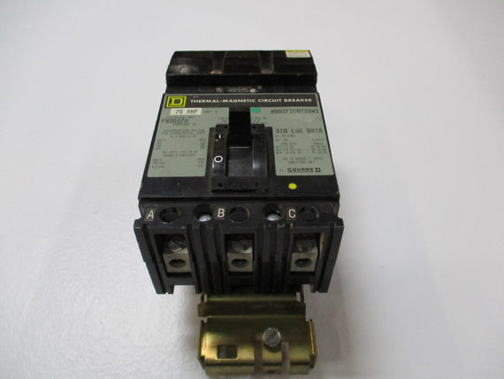 SQUARE D FH36070 CIRCUIT BREAKER 70A 600V (GREY) UNMP