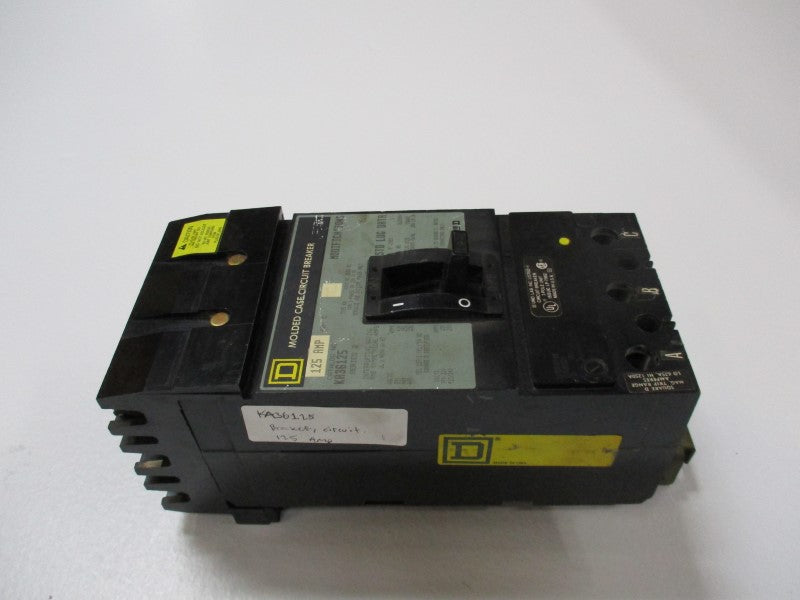 SQUARE D KA36125 CIRCUIT BREAKER 125A 600V (GREY) UNMP