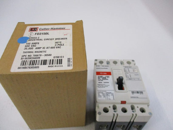 CUTLER HAMMER FD3150L CIRCUIT BREAKER 150A 600VAC NSMP