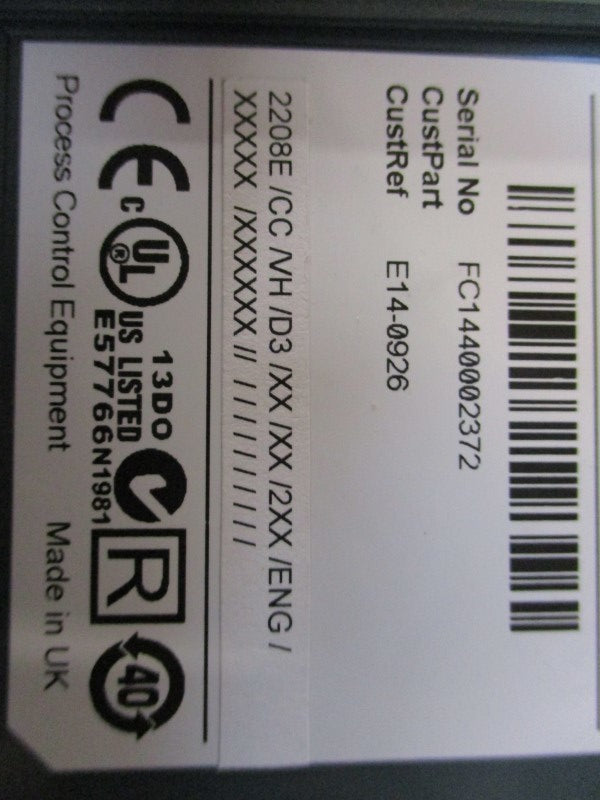 EUROTHERM 2208E/CC/VH/D3/XX/XX/2XX/ENG/XXXX/XXXXXX//////////// NSNP