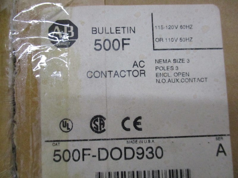 ALLEN BRADLEY 500F-DOD930 SER. A 120V (BR/WH) NSMP