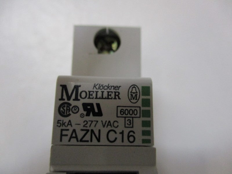 KLOCKNER MOELLER FAZNC16 CIRCUIT BREAKER 16A 277VAC NSNP