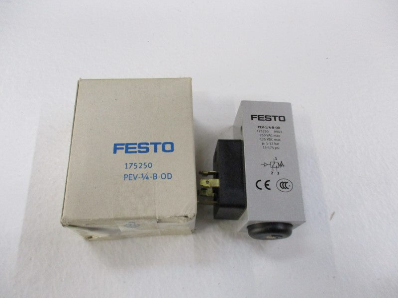FESTO PEV-1/4-B-OD 175250 250VAC 15-175PSI NSMP