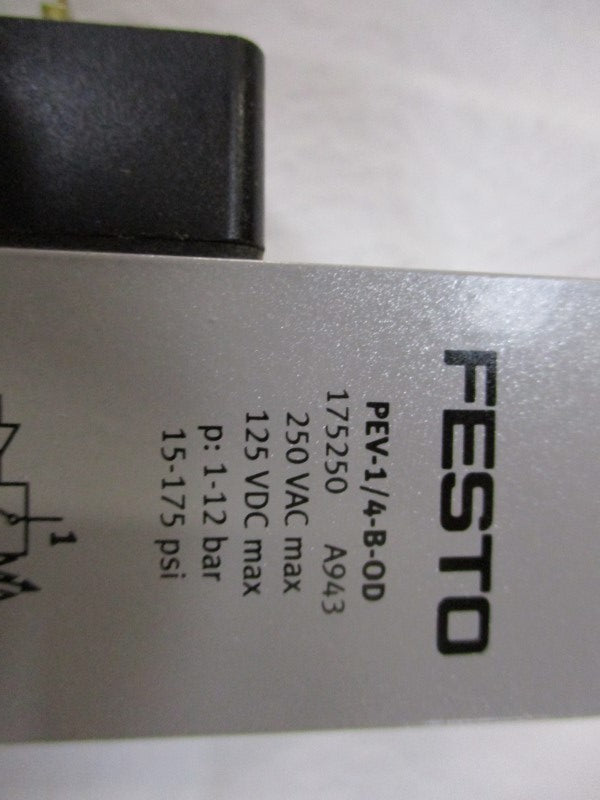 FESTO PEV-1/4-B-OD 175250 250VAC 15-175PSI NSMP