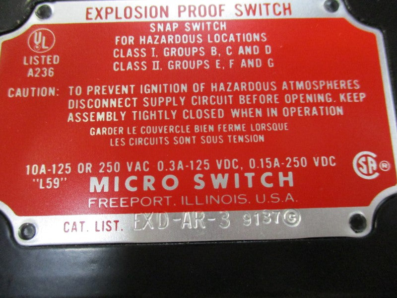 MICRO SWITCH EXD-AR-3 UNMP