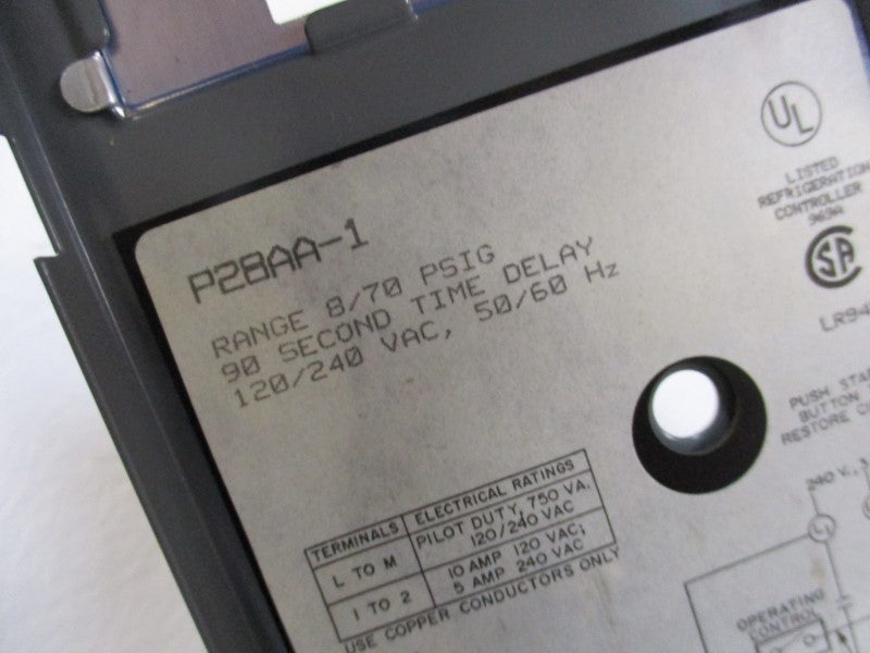 PENN CONTROLS P28AA-1 120/240V 10A 90S 8/70PSI NSNP