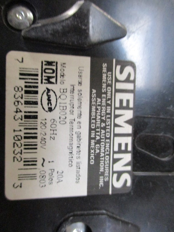 SIEMENS BQ1B020 20A 120/240V NSNP