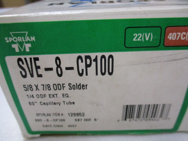 SPORLAN SVE-8-CP100 1/4" NSMP