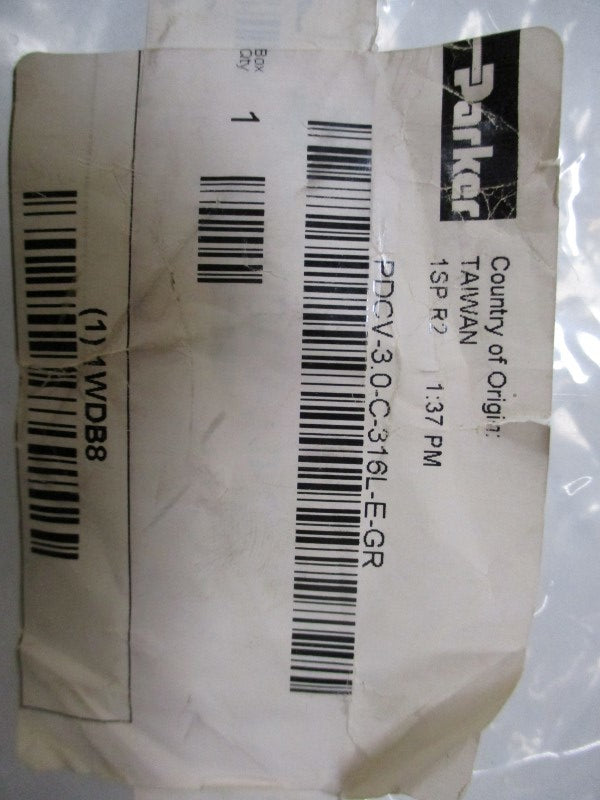 PARKER PDCV-3.0-C-316L-E-GR NSNP