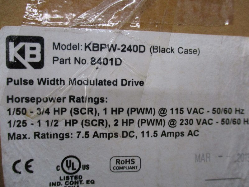 KB ELECTRONICS KBPW-240D (8401D) (BLACK) NSMP