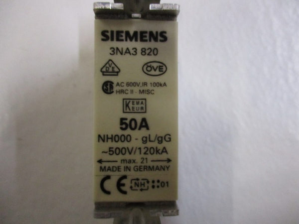 SIEMENS 3NA3820 600VAC 50A NSNP