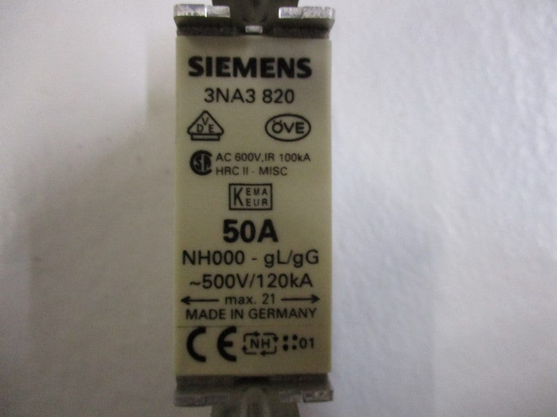 SIEMENS 3NA3820 600VAC 50A NSNP