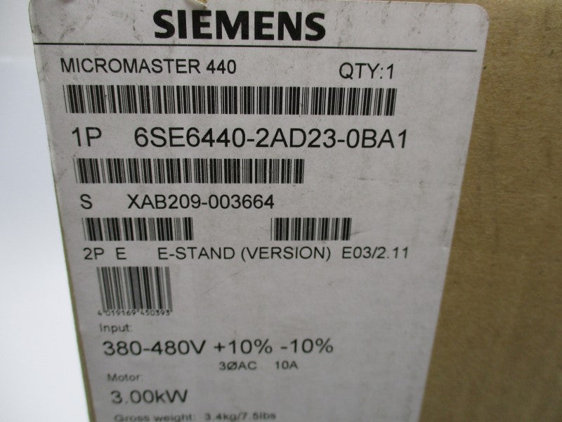 SIEMENS 6SE6440-2AD23-0BA1 NSMP