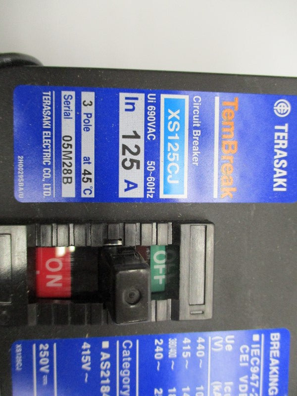 TERASAKI XS125CJ 125A 690VAC NSMP