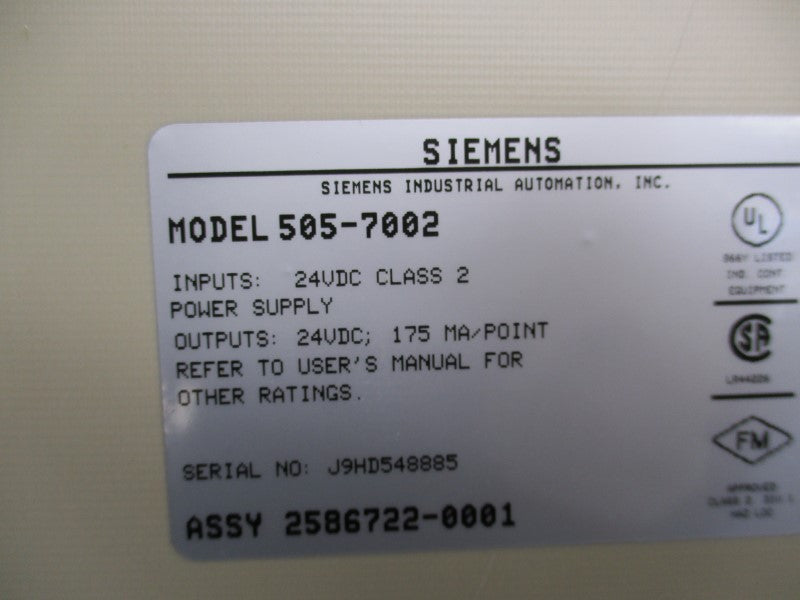 SIEMENS 505-7002 24VDC UNMP
