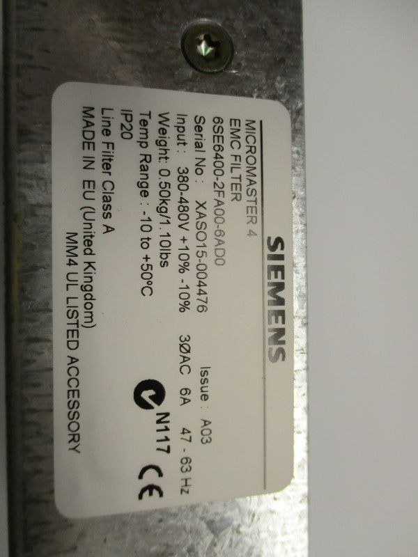 SIEMENS 6SE6400-2FA00-6AD0 UNMP