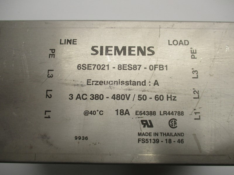 SIEMENS 6SE7021-8ES87-0FB1 UNMP