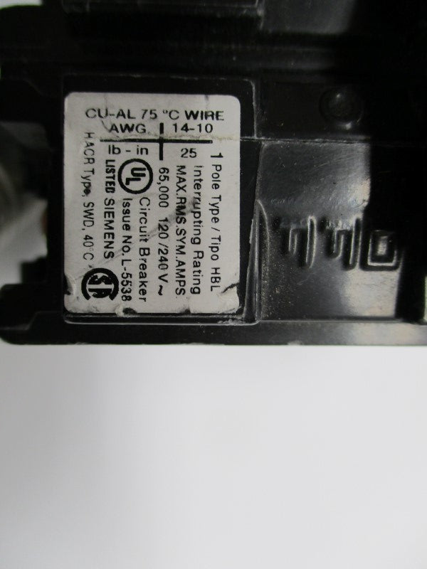 SIEMENS B120H00S01 20A 120V (AS PICTURED) UNMP
