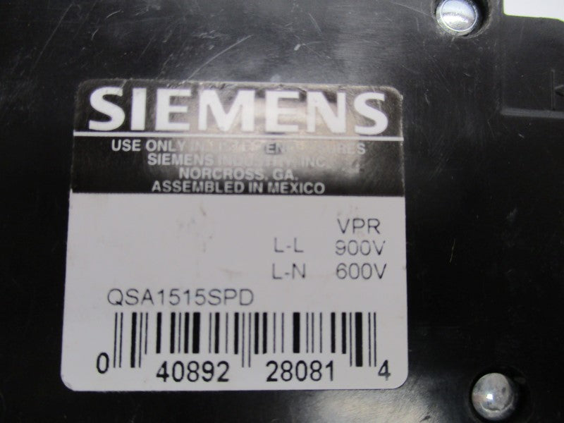 SIEMENS QSA1515SPD 15-15A 900V (AS PICTURED) UNMP