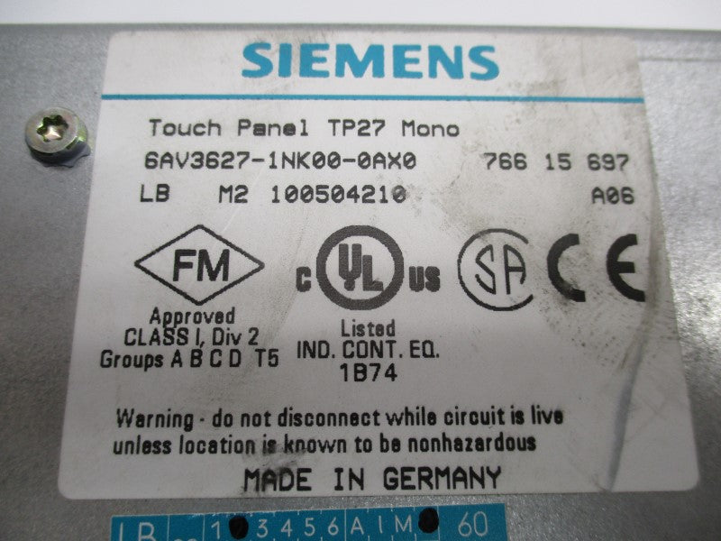 SIEMENS 6AV3627-1NK00-0AX0 UNMP