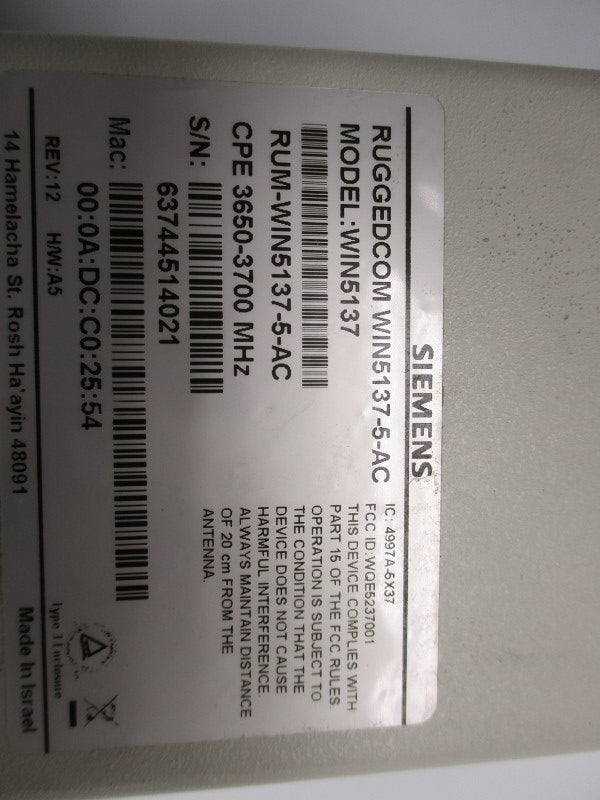SIEMENS WIN5137-5-AC NSNP