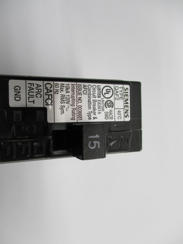 SIEMENS QA115AFC 15A 120V UNMP