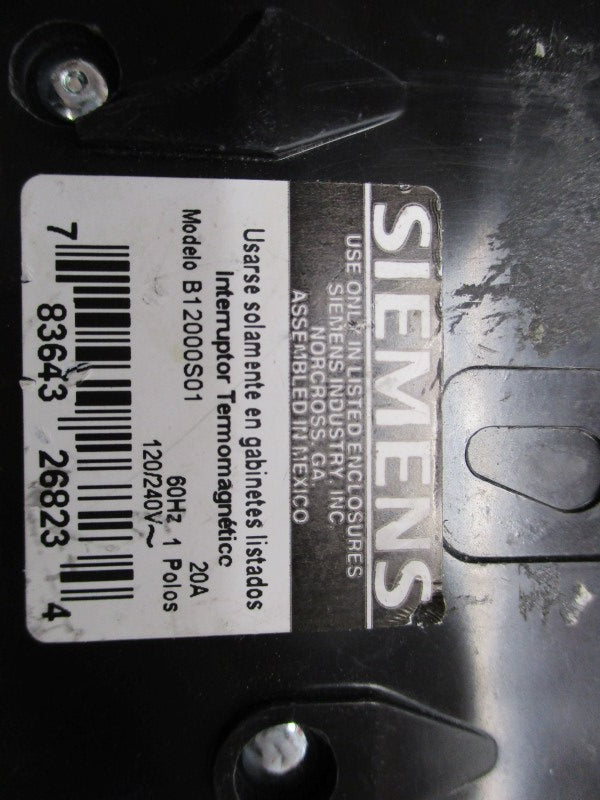 SIEMENS B12000S01 15-20A 120/240V (AS PICTURED) UNMP