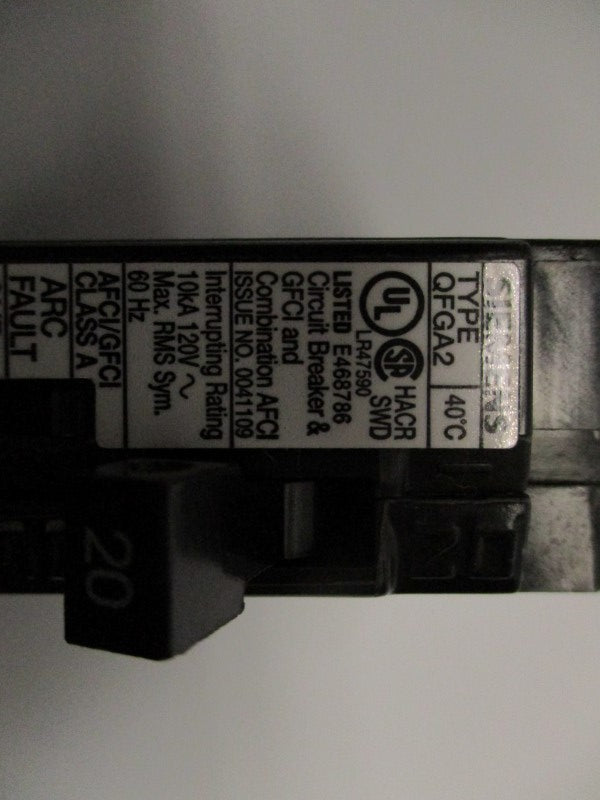 SIEMENS QFGA2220 20A 120V (AS PICTURED) NSNP