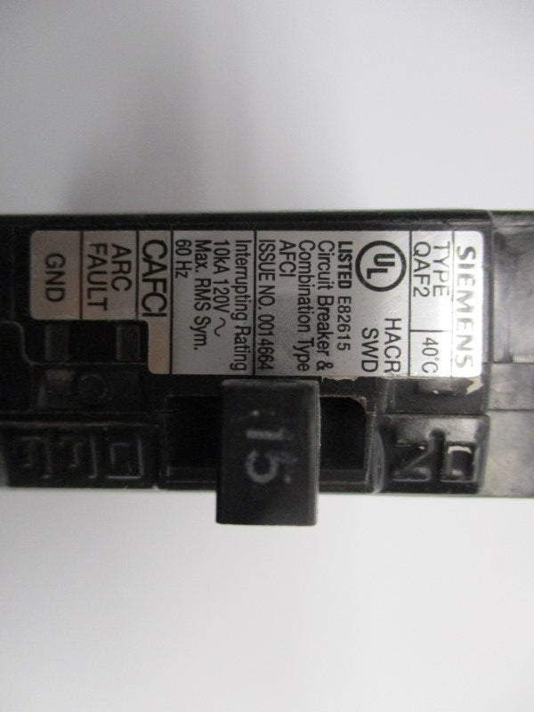 SIEMENS QA115AFC 15A 120V (AS PICTURED) UNMP