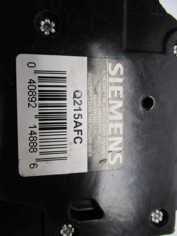 SIEMENS Q215AFC 15-15A 120/240V (AS PICTURED) UNMP