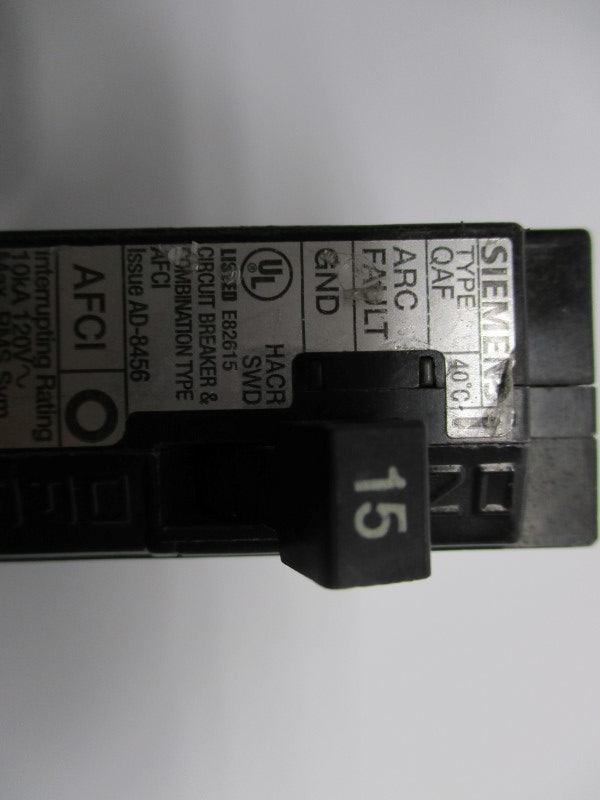 SIEMENS Q115AFC 15A 120V (AS PICTURED) UNMP