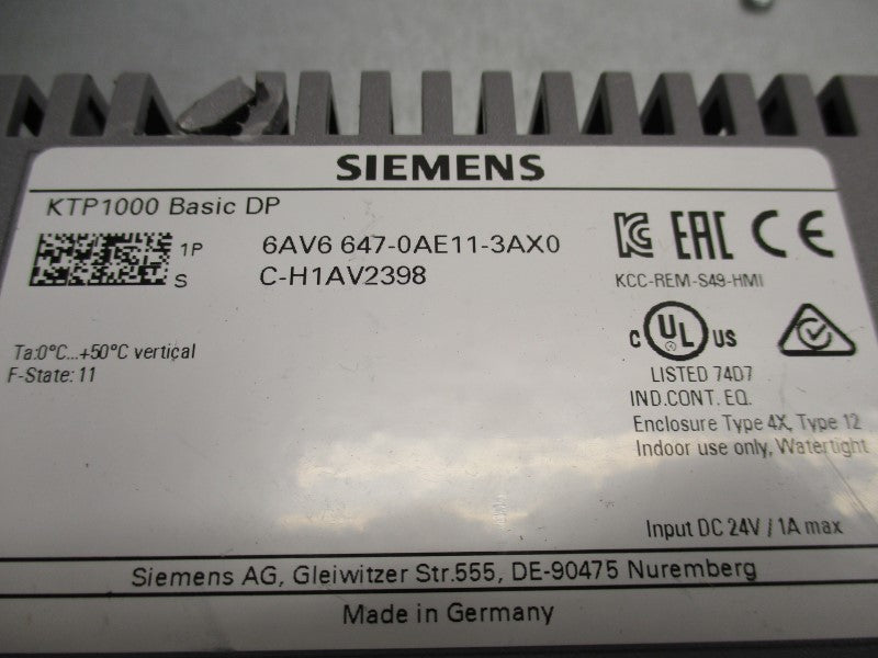 SIEMENS 6AV6647-0AE11-3AX0 (AS PICTURED) NSNP