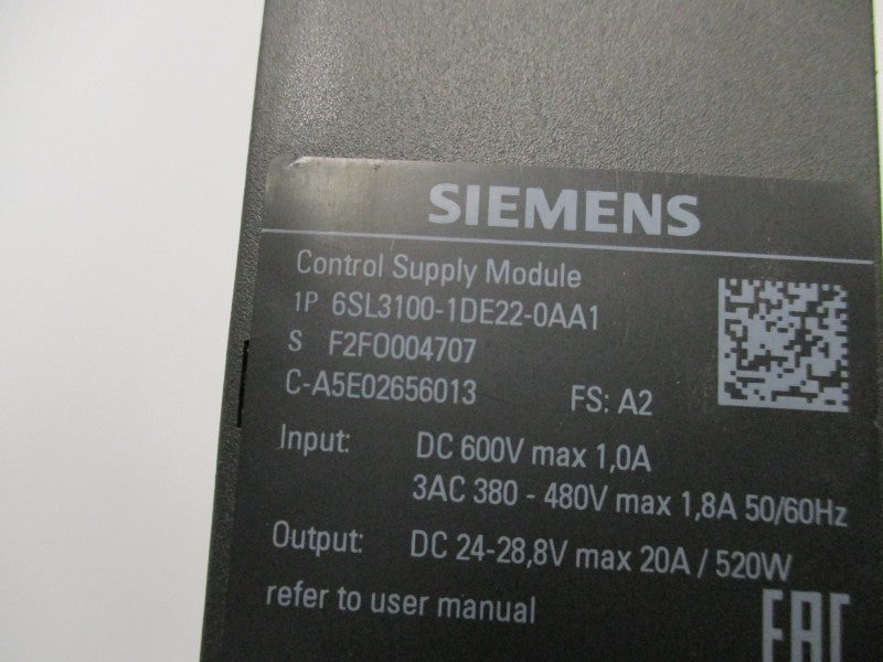 SIEMENS 6SL3100-1DE22-0AA1 UNMP