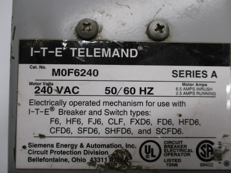 I-T-E M0F6240 SER. A 240VAC 6.5A UNMP