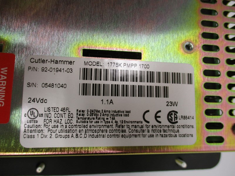 CUTLER HAMMER 1775KPMPP1700 92-01941-03 NSMP