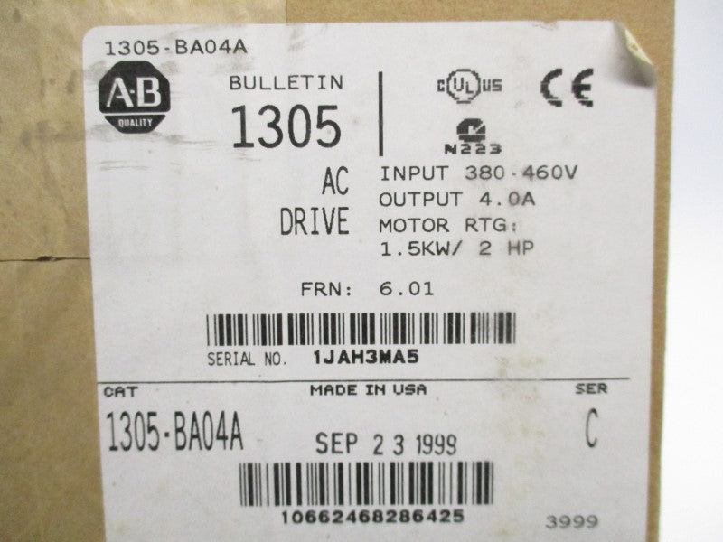 ALLEN BRADLEY 1305-BA04A SER. C F/W 6.01 NSMP