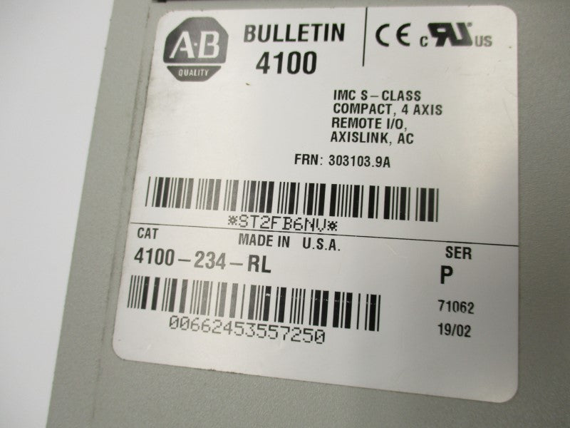 ALLEN BRADLEY 4100-234-RL SER. P F/W 303103.9A (AS PICTURED) UNMP