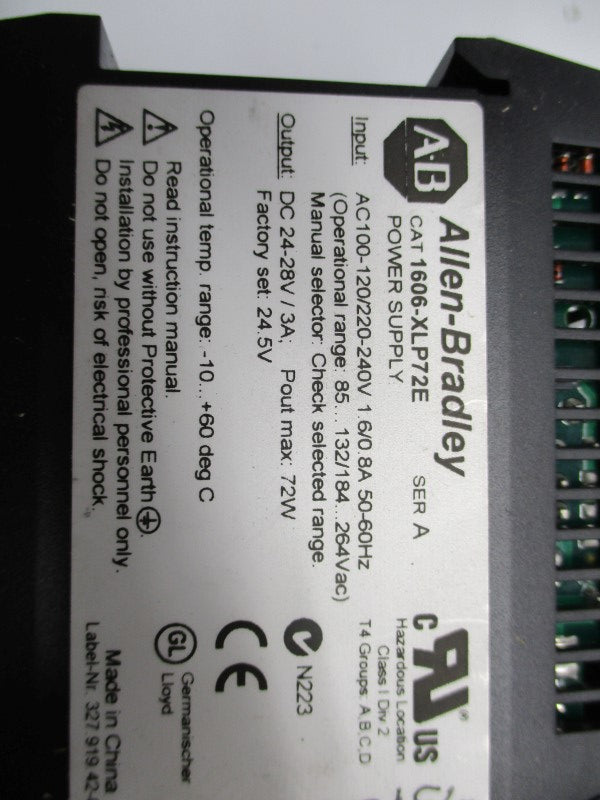 ALLEN BRADLEY 1606-XLP72E SER. A NSNP