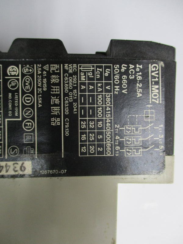 TELEMECANIQUE GV1-M07 660V 1.6-2.5A (BLUE) NSNP